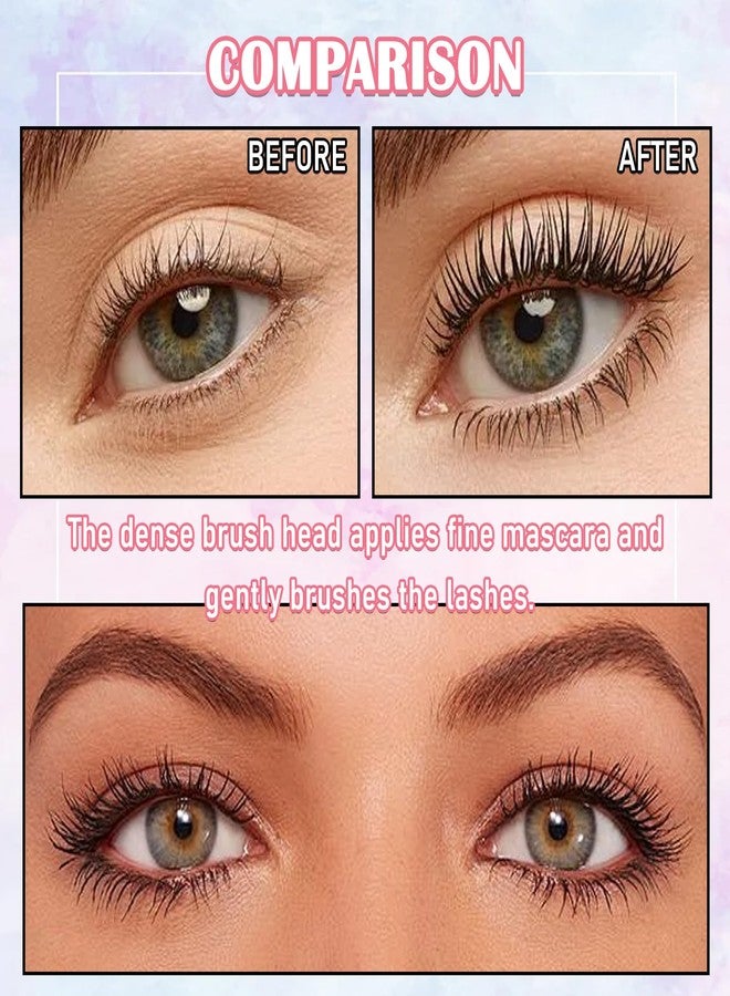 JunKuJK 2 Pack 4D Silk Fiber Lash Mascara,Lengthening and Thick,Long Lasting Waterproof Mascara Set for Women,All Day Smudge-Proof,Volume and Length （Black）A - Image 3